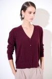 CARDIGAN VISCOSA INTEGRALE VINO