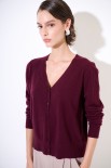 CARDIGAN VISCOSA INTEGRALE VINO