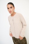 CARDIGAN OVER TRECCIA+SPACCHI LANA CACHEMIRE BEIGE