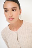 CARDIGAN OVER TRECCIA+SPACCHI LANA CACHEMIRE BEIGE