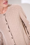 CARDIGAN OVER TRECCIA+SPACCHI LANA CACHEMIRE CAMMELLO