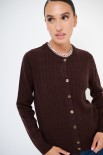CARDIGAN OVER TRECCIA+SPACCHI LANA CACHEMIRE COFFEE