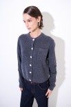 CARDIGAN CON TASCHINO LANA CACHEMIRE GRIGIO ANTRACITE