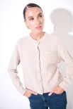 CARDIGAN CON TASCHINO LANA CACHEMIRE BEIGE