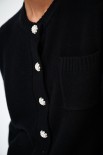 CARDIGAN CON TASCHINO LANA CACHEMIRE NERO