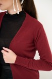 CARDIGAN CORTO APERTO BORDEAUX