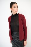 CARDIGAN CORTO APERTO BORDEAUX