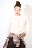 CARDIGAN PARICOLLO MICROPAILLETTES BURRO
