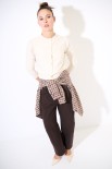 CARDIGAN PARICOLLO MICROPAILLETTES BURRO