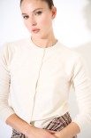 CARDIGAN PARICOLLO MICROPAILLETTES BURRO
