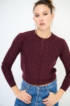 CARDIGAN PARICOLLO MICROPAILLETTES VINO