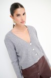 CARDIGAN BASIC CON BOTTONI GIOIELLO GRIGIO MEDIO