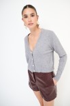 CARDIGAN BASIC CON BOTTONI GIOIELLO GRIGIO MEDIO