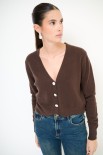 CARDIGAN BASIC CON BOTTONI GIOIELLO MORO