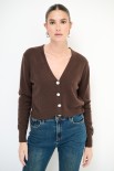 CARDIGAN BASIC CON BOTTONI GIOIELLO MORO