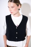 CARDIGAN GILET BOTTONI GIOIELLO NERO