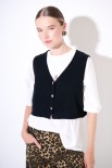 CARDIGAN GILET BOTTONI GIOIELLO NERO