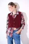 CARDIGAN GILET BOTTONI GIOIELLO BORDEAUX