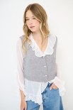 CARDIGAN GILET BOTTONI GIOIELLO GRIGIO MEDIO