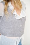 CARDIGAN GILET BOTTONI GIOIELLO GRIGIO MEDIO