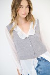 CARDIGAN GILET BOTTONI GIOIELLO GRIGIO MEDIO