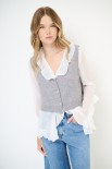 CARDIGAN GILET BOTTONI GIOIELLO GRIGIO MEDIO