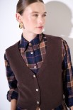 CARDIGAN GILET BOTTONI GIOIELLO MORO