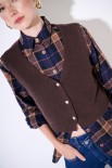 CARDIGAN GILET BOTTONI GIOIELLO MORO