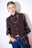 CARDIGAN GILET BOTTONI GIOIELLO MORO