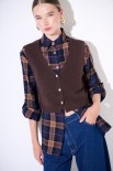 CARDIGAN GILET BOTTONI GIOIELLO MORO