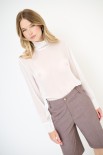 BLUSA COLLO ALTO BURRO