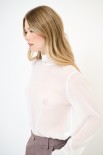 BLUSA COLLO ALTO BURRO