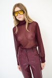 BLUSA COLLO ALTO VINO