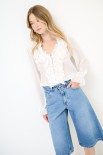 BLUSA CON DOPPIA ROUCHES DAVANTI BURRO