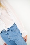 BLUSA CON DOPPIA ROUCHES DAVANTI BURRO