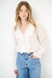 BLUSA CON DOPPIA ROUCHES DAVANTI BURRO