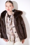 BOMBER PELLICCIA CON CAPPUCCIO E COSTINA LUREX MORO