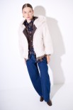 BOMBER PELLICCIA CON CAPPUCCIO E COSTINA LUREX NATURALE