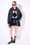 SHEARLING MIDI CON BOTTONE FODERATO NERO