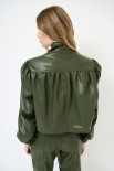 GIUBBOTTO ECOPELLE CON INCRESPATURA SPALLE MILITARE