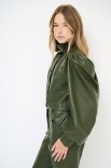 GIUBBOTTO ECOPELLE CON INCRESPATURA SPALLE MILITARE
