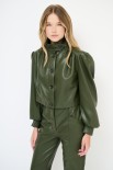 GIUBBOTTO ECOPELLE CON INCRESPATURA SPALLE MILITARE
