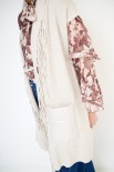 GILET FRANGE CON TASCHE PIUMINO BEIGE