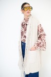GILET FRANGE CON TASCHE PIUMINO BEIGE