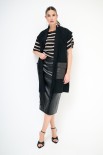 GILET FRANGE CON TASCHE PIUMINO NERO