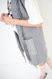 GILET FRANGE CON TASCHE PIUMINO GRIGIO