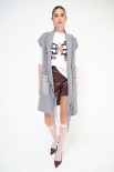 GILET FRANGE CON TASCHE PIUMINO GRIGIO
