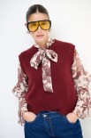 GILET CROP PARICOLLO BORDEAUX