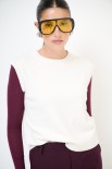 GILET CROP PARICOLLO BURRO