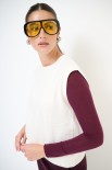 GILET CROP PARICOLLO BURRO